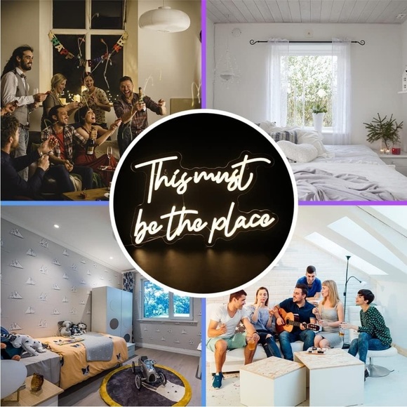 Cursive Text White Neon This Must Be The Place Wedding Party Birthday LED Light - Picture 6 of 7